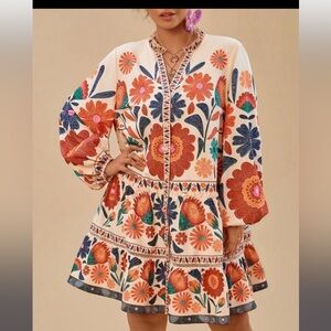 SHEIN Multicolor Floral Long Sleeve Dress, Size 1X